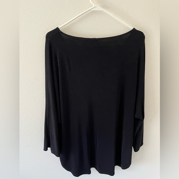 Chico’s Travelers 3 Black Scoop Neck 3/4 Sleeve Stretch Top XL 16 - Picture 4 of 4